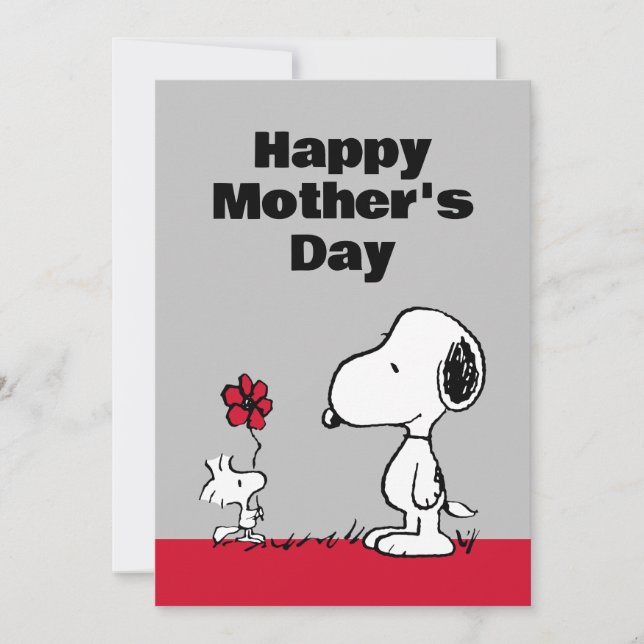 Peanuts | Happy Mother's Day Flower Holiday Card (Front)
