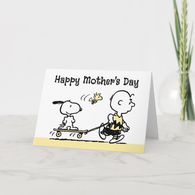 Peanuts | Happy Mother's Day Skateboard Holiday Card (Front)
