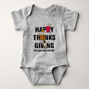 Peanuts Happy Thanksgiving Combo Baby Bodysuit