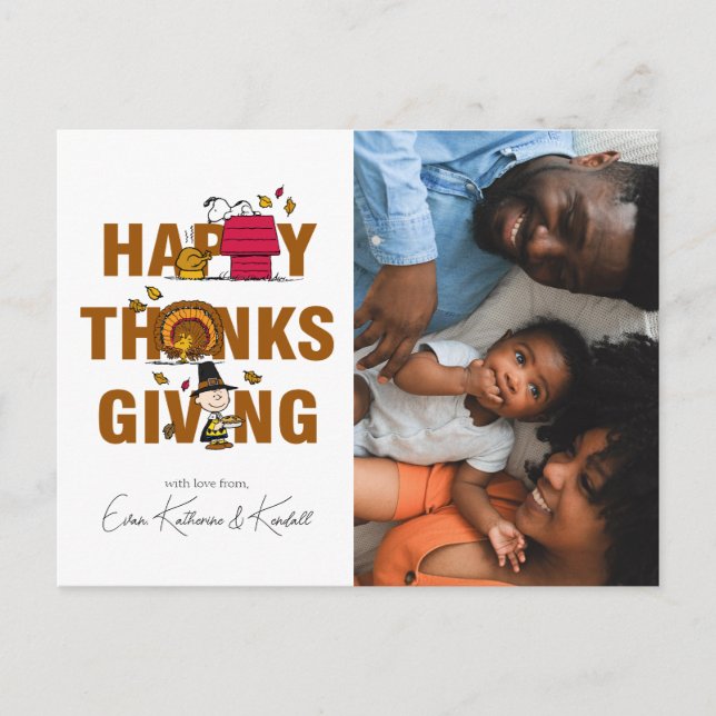 Peanuts | Happy Thanksgiving Holiday Postcard (Front)