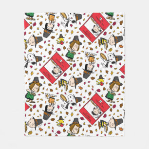 Peanuts   Happy Thanksgiving Pattern Fleece Blanket