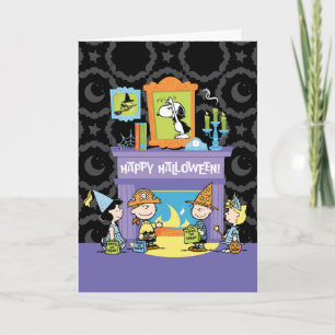 Peanuts Haunted Halls Halloween Card