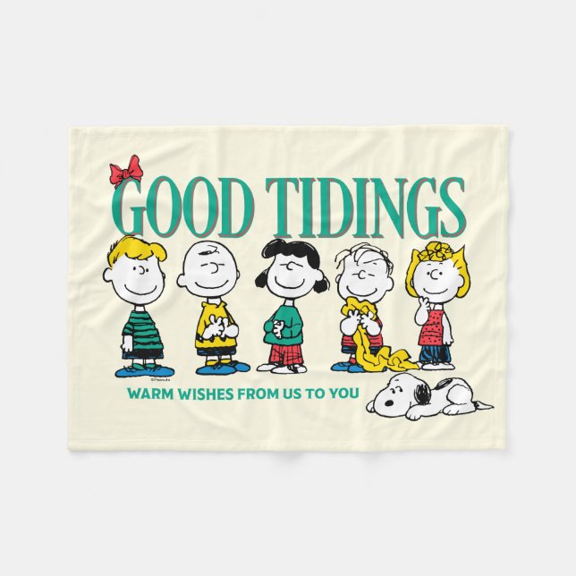 Peanuts | Holiday Good Tidings Fleece Blanket (Front (Horizontal))