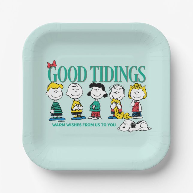 Peanuts | Holiday Good Tidings Paper Plate (Front)
