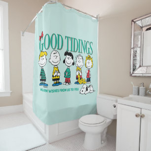 Peanuts   Holiday Good Tidings Shower Curtain