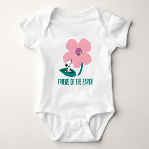 Peanuts Illustrating Nature Pink Flower Baby Bodysuit
