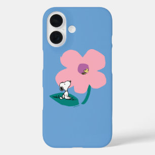 Peanuts   Illustrating Nature Pink Flower iPhone 16 Case