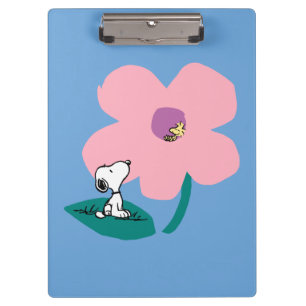 Peanuts   Illustrating Nature Pink Flower Clipboard