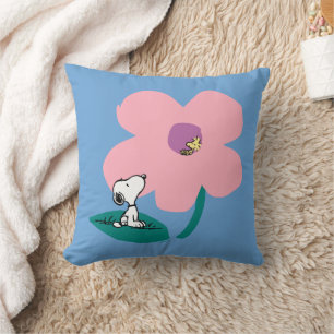 Peanuts   Illustrating Nature Pink Flower Cushion