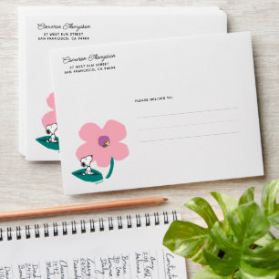 Peanuts   Illustrating Nature Pink Flower Envelope