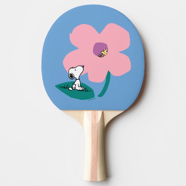Peanuts | Illustrating Nature Pink Flower Ping Pong Paddle (Front)
