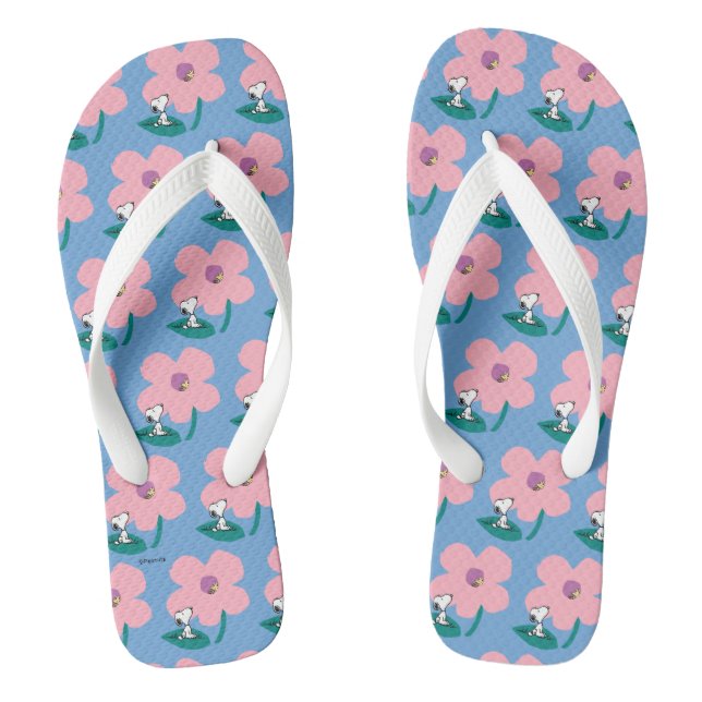 Peanuts | Illustrating Nature Pink Flower Thongs (Footbed)