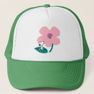 Peanuts Illustrating Nature Pink Flower Trucker Hat