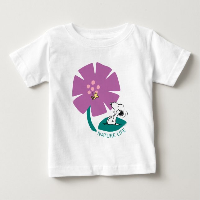 Peanuts | Illustrating Nature Purple Flower Baby T-Shirt (Front)