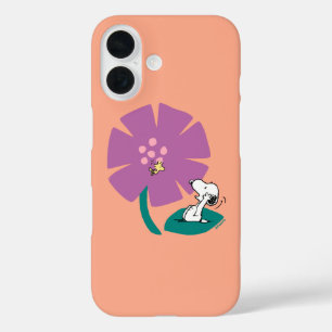 Peanuts   Illustrating Nature Purple Flower iPhone 16 Case