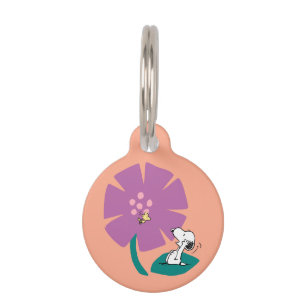 Peanuts   Illustrating Nature Purple Flower Pet Tag