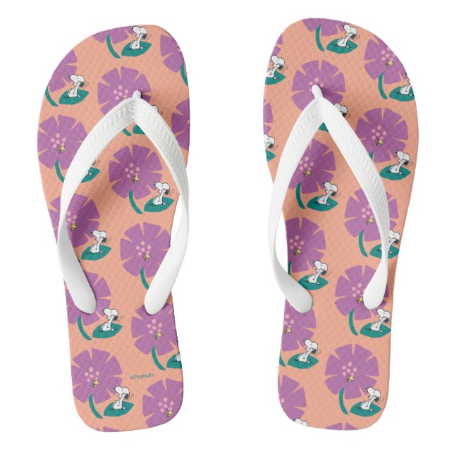 Peanuts | Illustrating Nature Purple Flower Thongs (Footbed)