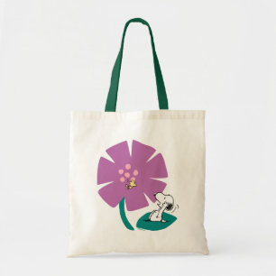 Peanuts   Illustrating Nature Purple Flower Tote Bag