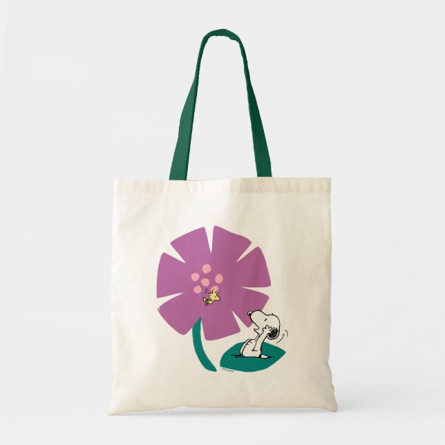 Peanuts | Illustrating Nature Purple Flower Tote Bag (Front)