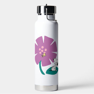 Peanuts Illustrating Nature Purple Flower Water Bottle