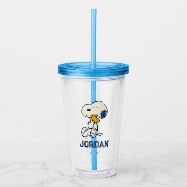 Peanuts In Bloom | Add Your Name Acrylic Tumbler (Front)