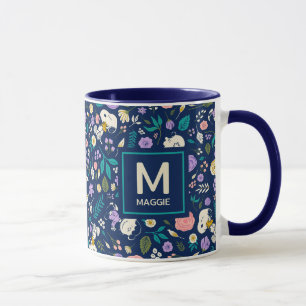 Peanuts In Bloom Pattern   Add Your Initial & Name Mug