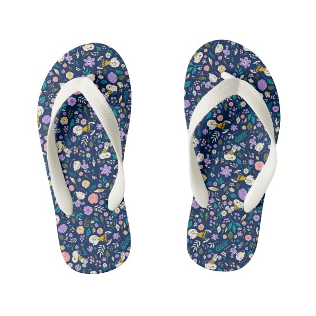 Peanuts In Bloom Pattern Kid's Thongs (Footbed)
