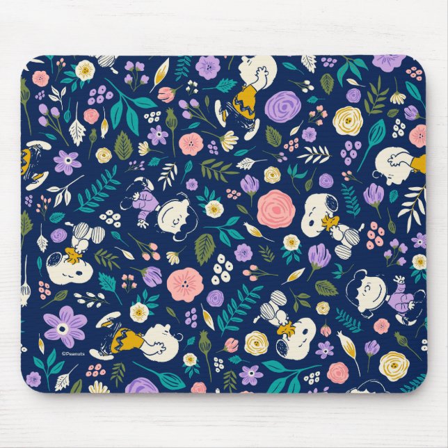 Peanuts In Bloom Pattern Mouse Pad (Front)