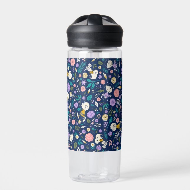Peanuts In Bloom Pattern Water Bottle (Front)