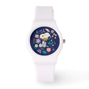 Peanuts In Bloom   Snoopy & Woodstock Flower Hug Watch