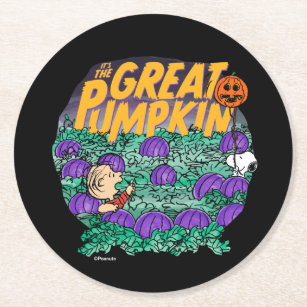 Peanuts   It's the Great Pumpkin Round Paper Coaster