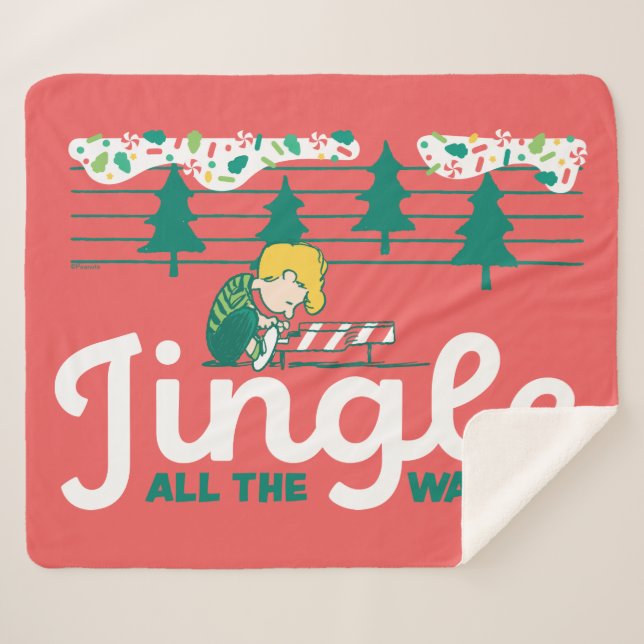 Peanuts | Jingle All the Way Sherpa Blanket (Front (Horizontal))