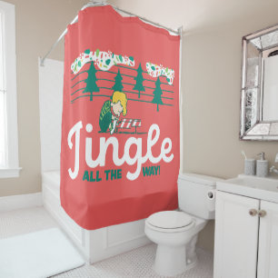 Peanuts   Jingle All the Way Shower Curtain