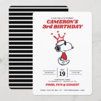Peanuts Joe Cool Birthday Invitation
