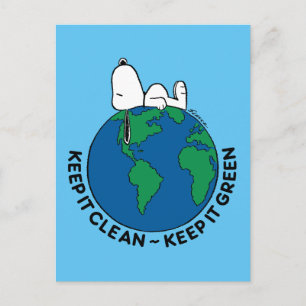 Peanuts   Keep It Clean Keep It Green Postcard