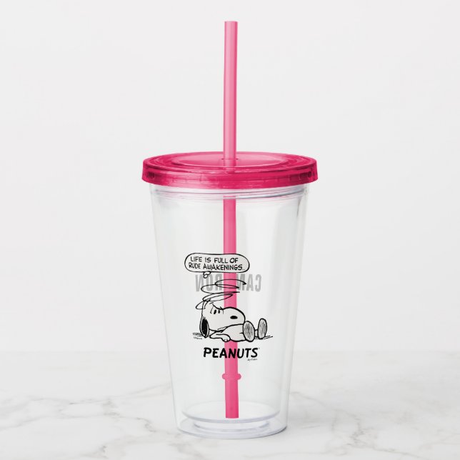 Peanuts | Life is Full of Rude Awakenings Acrylic Tumbler (Front)