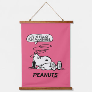 Peanuts   Life is Full of Rude Awakenings Hanging Tapestry