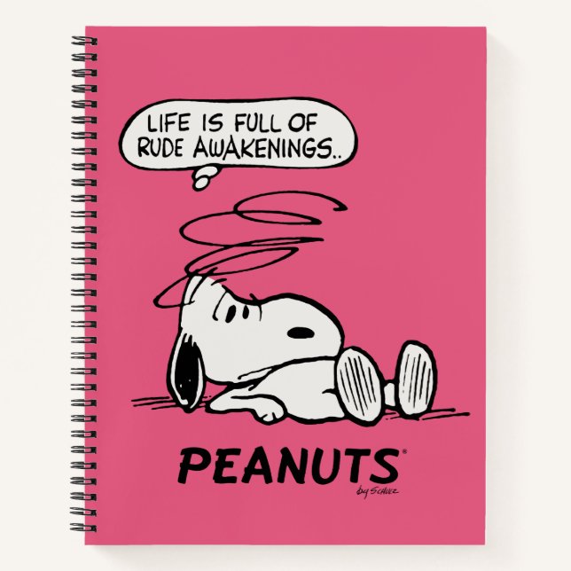 Peanuts | Life is Full of Rude Awakenings Notebook (Front)