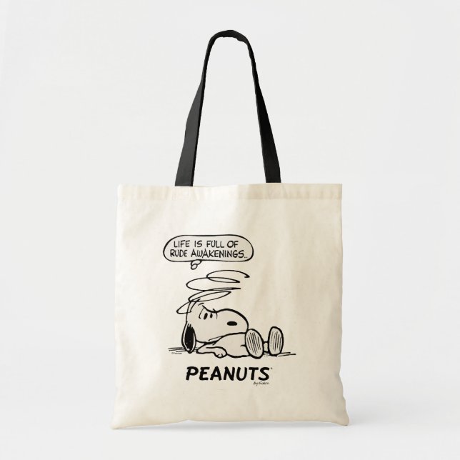 Peanuts | Life is Full of Rude Awakenings Tote Bag (Front)