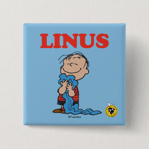 Peanuts   Linus Blanket Smile 15 Cm Square Badge