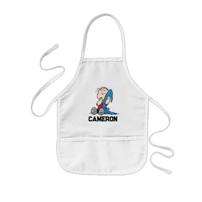 Peanuts | Linus & His Blanket | Add Your Name Kids Apron (Front)