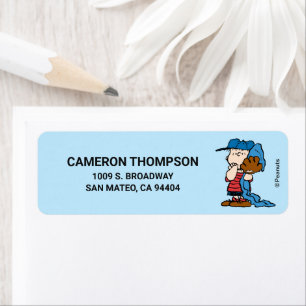 Peanuts   Linus In His Baseball Gear Return Address Label