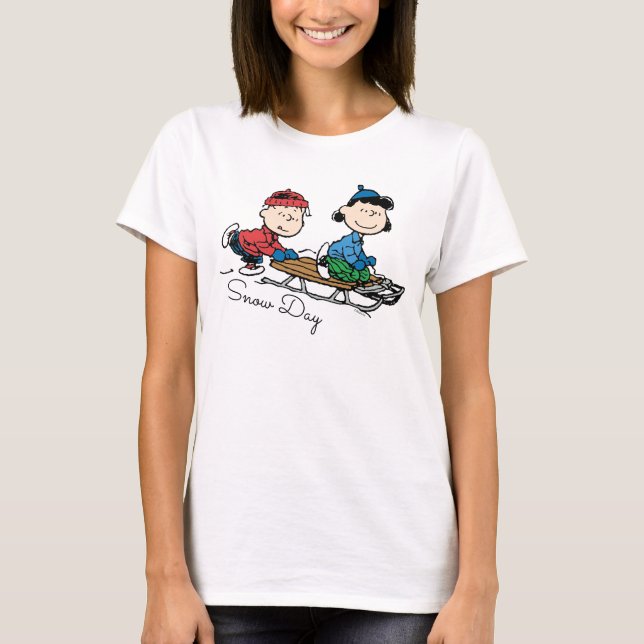 Peanuts | Linus & Lucy Sled Riding T-Shirt (Front)