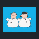Peanuts | Linus & Lucy Snowmen Postcard<br><div class="desc">Check out this fun Peanuts design featuring Linus and Lucy.</div>