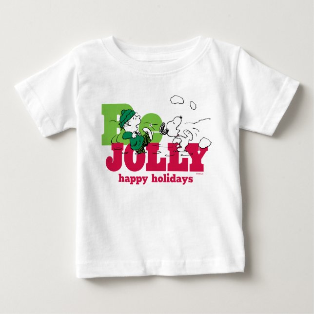 Peanuts | Linus & Snoopy Be Jolly Baby T-Shirt (Front)