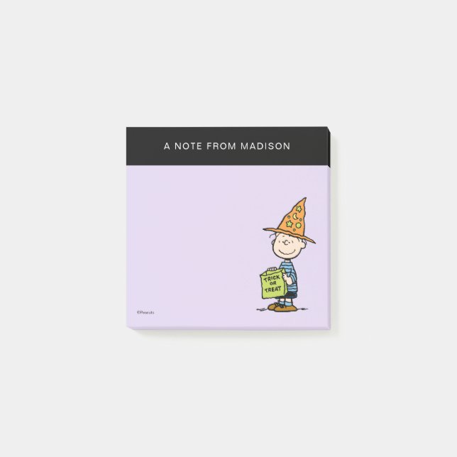 Peanuts Linus Wizard Trick Or Treat Post-it Notes (Front)