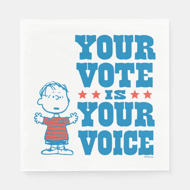 Peanuts | Linus - Your Vote is Your Choice Napkin (Front)