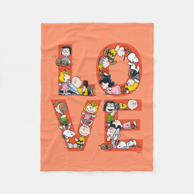 Peanuts - LOVE Fleece Blanket (Front)