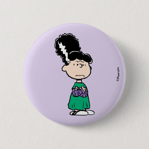 Peanuts Lucy Bride Of Frankenstein Halloween 6 Cm Round Badge