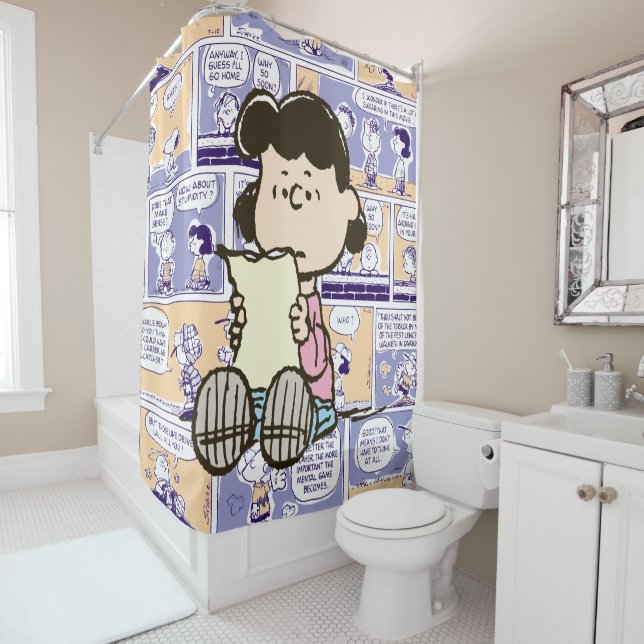 Peanuts | Lucy Comic Pattern Shower Curtain (In Situ)